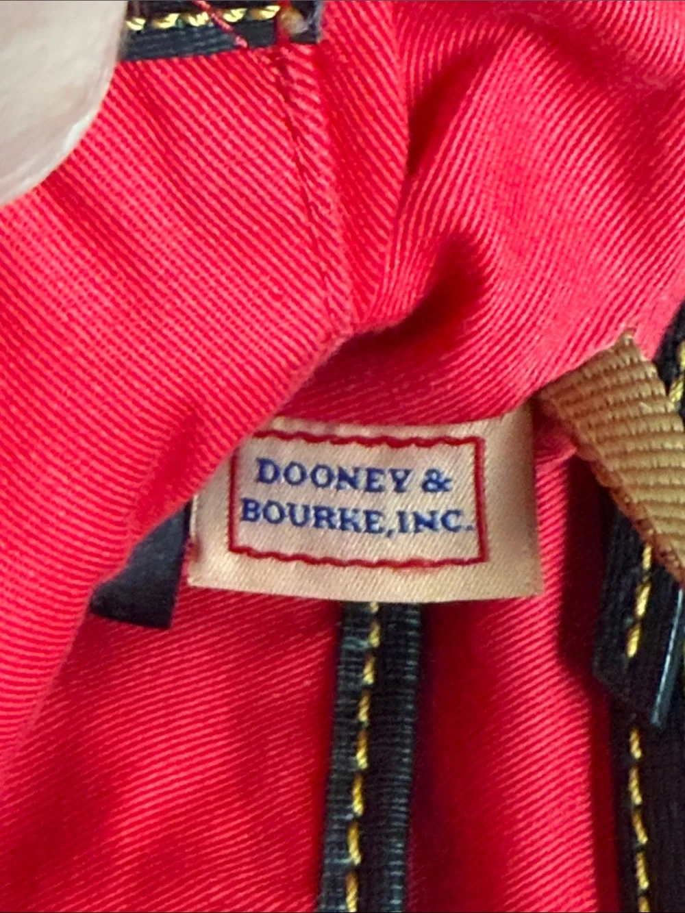 Dooney & Bourke Tartan Plaid Tote Multicolor Black Leather Trim